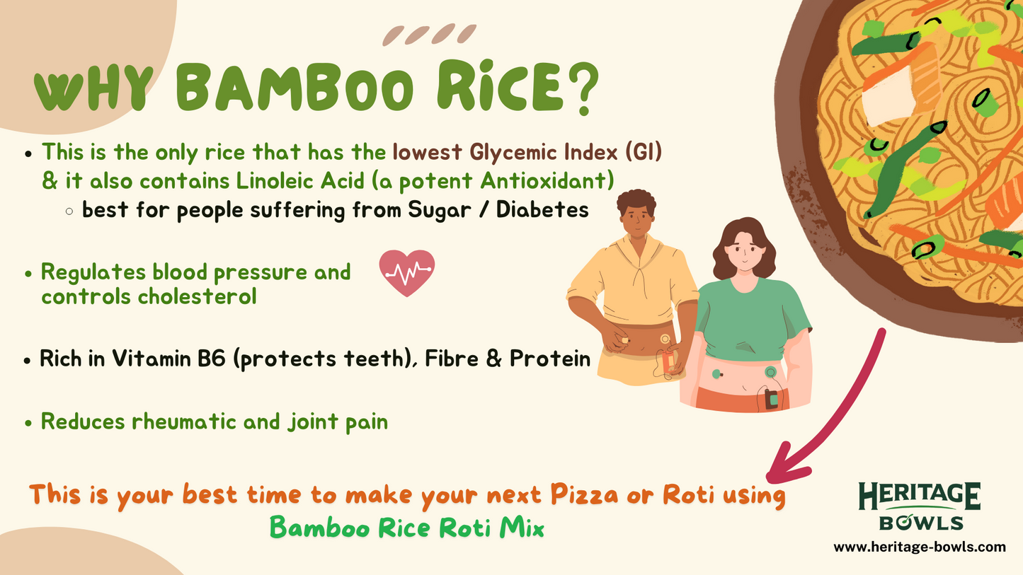 Bamboo Rice Roti Mix (Low GI Healthy Atta) (மூங்கில் அரிசி சப்பாத்தி மாவு) (250 grams per pack) (Special Discount: BBR2024)