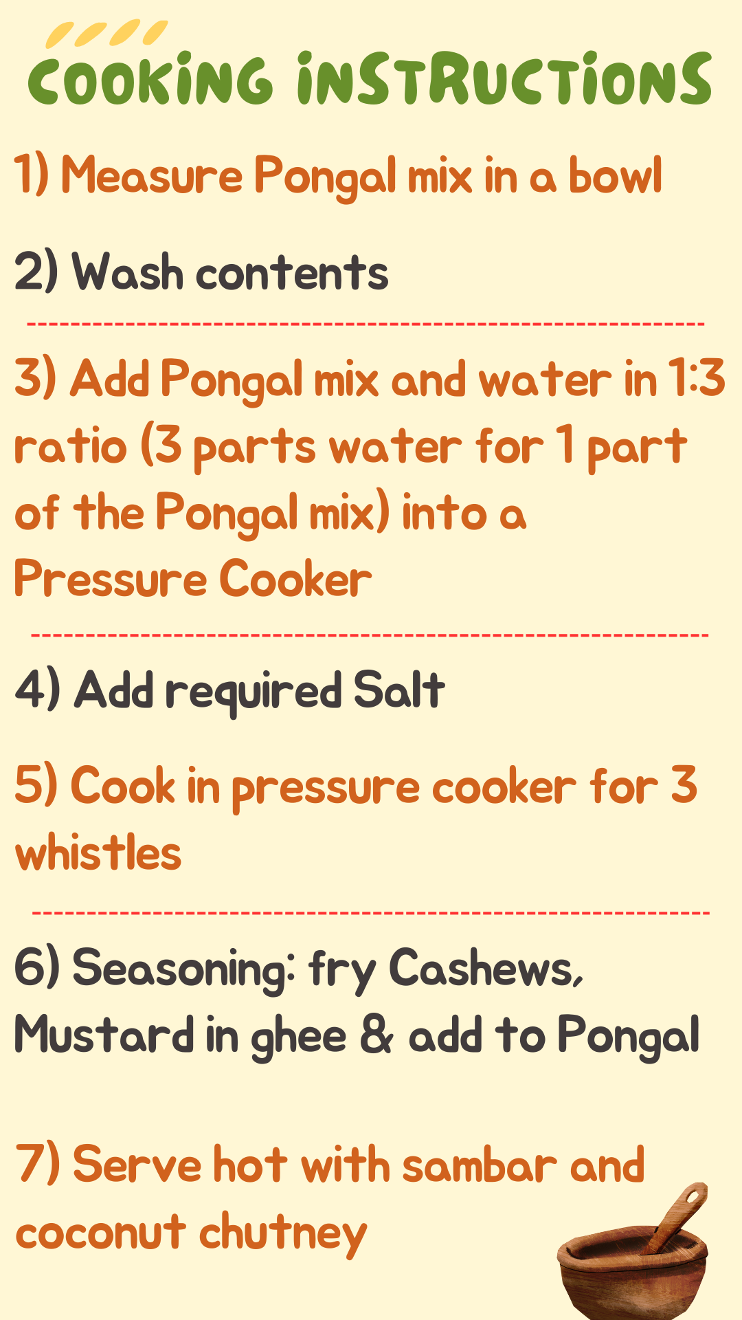 Instant Kodo Millet Pongal Mix (250 grams per pack)